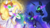 Size: 3840x2160 | Tagged: safe, artist:kateponylover, daybreaker, nightmare moon, princess celestia, princess luna, twilight sparkle, alicorn, pony, g4, my little pony: friendship is magic, the beginning of the end, angry, crown, evil, female, floppy ears, glowing eyes, gritted teeth, helmet, high res, jewelry, mare, open mouth, peytral, redraw, regalia, scene interpretation, sombra eyes, tiara, twilight sparkle (alicorn), unamused