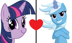 Size: 859x512 | Tagged: safe, edit, trixie, twilight sparkle, pony, g4, female, lesbian, ship:twixie, shipping, wrong neighborhood