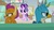 Size: 1920x1080 | Tagged: safe, screencap, gallus, smolder, starlight glimmer, dragon, griffon, pony, unicorn, g4, student counsel, angry, annoyed, bickering, bracelet, claws, couch, desk, dragoness, duo, facing away, female, folded wings, frown, gallus is not amused, guidance counselor, hand on cheek, indifferent, jewelry, lidded eyes, male, mare, scowl, starlight's office, trio, unamused, wings