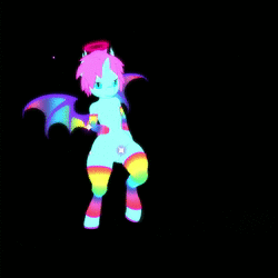 Size: 1500x1500 | Tagged: artist needed, source needed, safe, oc, oc:chroma wave, alicorn, bat pony, bat pony alicorn, semi-anthro, 3d, animated, arm hooves, arm warmers, bat pony oc, clothes, dancing, horse shoes, leg warmers, male, music, second life, socks, solo, sound, standing, webm
