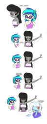 Size: 1000x2600 | Tagged: safe, artist:twilite-sparkleplz, dj pon-3, octavia melody, trixie, vinyl scratch, sunset's fantastic fishing, equestria girls, g4, my little pony equestria girls: better together, avengers: endgame, belly button, bikini, clothes, marvel, midriff, swimsuit
