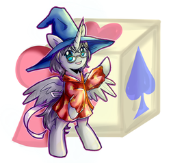 Size: 3601x3421 | Tagged: safe, artist:nika191319, oc, oc only, alicorn, pony, alicorn oc, crossover, glasses, hat, high res, male, ponified, przygody reksia, spielmauster, wizard hat