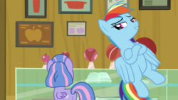 Size: 1920x1080 | Tagged: safe, screencap, rainbow dash, wind sprint, pegasus, pony, common ground, g4, crossed hooves, duo, female, filly, flying, foal, lidded eyes, mare, out of context