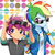 Size: 1900x1900 | Tagged: safe, artist:ryuu, edit, rainbow dash, scootaloo, equestria girls, equestria girls series, g4, abstract background, anime, clothes, cute, cutealoo, dashabetes, duo, female, geode of super speed, hoodie, looking at you, magical geodes, scootalove, shirt, smiling, smirk, sunglasses, wristband