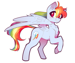 Size: 1280x1063 | Tagged: safe, artist:little-lime, rainbow dash, pegasus, pony, g4, chest fluff, colored pupils, cute, dashabetes, ear fluff, eye clipping through hair, eyebrows, eyebrows visible through hair, female, grin, heart eyes, mare, signature, simple background, smiling, solo, white background, wingding eyes