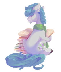 Size: 1341x1565 | Tagged: safe, artist:shady-bush, oc, oc only, oc:rimfrost, earth pony, pony, book, male, simple background, solo, stallion, transparent background