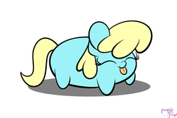 Size: 3000x2000 | Tagged: dead source, safe, artist:php142, sassaflash, pony, g4, background pony, blob ponies, chubbie, commission, cute, eyes closed, female, high res, sassabetes, solo