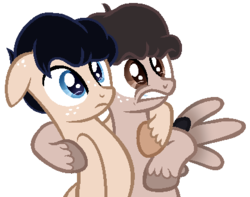 Size: 419x331 | Tagged: safe, artist:thatonefluffs, pony, base used, dan and phil, freckles, unshorn fetlocks, youtubers
