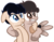 Size: 419x331 | Tagged: safe, artist:thatonefluffs, earth pony, pegasus, pony, base used, blue eyes, brown eyes, dan and phil, freckles, ponified, simple background, transparent background, unshorn fetlocks, youtubers