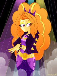 Size: 2540x3360 | Tagged: safe, artist:xan-gelx, adagio dazzle, equestria girls, equestria girls series, find the magic, g4, spoiler:eqg series (season 2), bracelet, clothes, female, headband, high res, jacket, jewelry, leather jacket, shorts, solo, spiked headband, spiked wristband, wristband