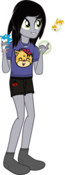 Size: 772x2049 | Tagged: safe, artist:lightningbolt, derpibooru exclusive, equestria girls, g4, .svg available, boxers, clothes, crossed arms, equestria girls-ified, floating, glowing hands, grin, hair over one eye, holding, jewelry, kellin quinn, magic, male, miles "tails" prower, necklace, plushie, shirt, show accurate, simple background, sleeping with sirens, slippers, smiling, socks, solo, sonic the hedgehog, sonic the hedgehog (series), standing, svg, t-shirt, transparent background, underwear, vector