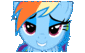 Size: 85x53 | Tagged: safe, rainbow dash, pony, g4, animated, bedroom eyes, female, gif, gif for breezies, grin, looking at you, picture for breezies, smiling, solo
