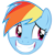 Size: 50x50 | Tagged: safe, rainbow dash, pony, g4, female, grin, nervous, nervous smile, picture for breezies, smiling, solo