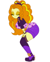 Size: 1700x2100 | Tagged: safe, artist:mashoart, adagio dazzle, equestria girls, find the magic, g4, my little pony equestria girls: better together, adagio dat-azzle, ass, breasts, busty adagio dazzle, butt, clothes, dancing, eyes closed, female, jacket, leather jacket, simple background, solo, spiked headband, spiked wristband, stupid sexy adagio dazzle, transparent background, twerking, wristband