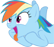 Size: 54x47 | Tagged: safe, rainbow dash, pony, g4, female, open mouth, picture for breezies, solo, tongue out