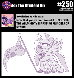 Size: 800x839 | Tagged: safe, artist:sintakhra, silverstream, classical hippogriff, hippogriff, tumblr:studentsix, g4, female, flag, scrunchy face, solo, stair keychain, stairs, that hippogriff sure does love stairs