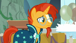 Size: 1920x1080 | Tagged: safe, screencap, sunburst, pony, unicorn, g4, student counsel, balloon, male, solo, stallion