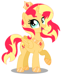 Size: 390x439 | Tagged: safe, artist:awoomarblesoda, sunset shimmer, alicorn, pony, g4, alicornified, base used, female, race swap, shimmercorn, simple background, solo, transparent background