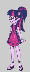 Size: 189x454 | Tagged: safe, alternate version, artist:kora kosicka, sci-twi, twilight sparkle, equestria girls, equestria girls series, g4, my little pony equestria girls: spring breakdown, spoiler:eqg series (season 2), clothes, cute, feet, female, geode of telekinesis, glasses, magical geodes, open-toed shoes, ponytail, sandals, smiling, solo, twiabetes