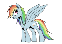 Size: 1781x1262 | Tagged: safe, artist:smirk, rainbow dash, pony, g4, animated, female, gif, ms paint, pixel art, solo, spread wings, wings