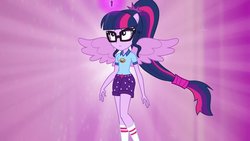 Size: 1920x1080 | Tagged: safe, screencap, sci-twi, twilight sparkle, human, equestria girls, g4, my little pony equestria girls: legend of everfree, camp everfree logo, camp everfree outfits, female, geode of telekinesis, magical geodes, ponied up, solo