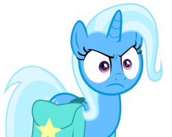 Size: 4000x3198 | Tagged: safe, artist:keronianniroro, trixie, pony, unicorn, student counsel, angry, bag, female, horn, madorable, meme, saddle bag, simple background, solo, special eyes, transparent background, trixie is not amused, unamused, vector