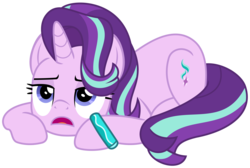 Size: 4803x3219 | Tagged: safe, artist:sketchmcreations, starlight glimmer, pony, unicorn, g4, student counsel, bracelet, female, frown, jewelry, mare, open mouth, prone, simple background, solo, transparent background, vector