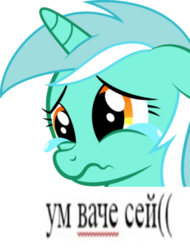 Size: 280x368 | Tagged: safe, artist:kyrospawn, edit, lyra heartstrings, pony, g4, crying, cyrillic, meme, russian, song reference