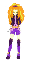 Size: 1080x2220 | Tagged: artist needed, source needed, safe, adagio dazzle, equestria girls, equestria girls series, find the magic, g4, spoiler:eqg series (season 2), boots, bracelet, clothes, female, gem, headband, jacket, jewelry, leather jacket, shoes, shorts, simple background, siren gem, solo, spiked headband, spiked wristband, wristband