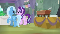 Size: 1920x1080 | Tagged: safe, screencap, starlight glimmer, trixie, pony, g4, student counsel, butt, plot