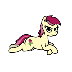Size: 1000x1000 | Tagged: safe, alternate version, artist:skelmach, part of a set, roseluck, earth pony, pony, g4, female, looking at you, prone, simple background, solo, white background