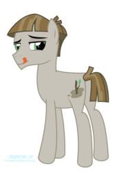 Size: 9000x12513 | Tagged: safe, artist:kuren247, mudbriar, earth pony, pony, g4, bedroom eyes, butt, looking back, male, mudbuyy, plot, rear view, show accurate, simple background, stallion, stupid sexy, stupid sexy mudbriar, tongue out, transparent background