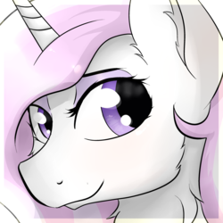 Size: 3000x3000 | Tagged: safe, artist:dashy21, fleur-de-lis, pony, unicorn, g4, bust, ear fluff, female, high res, looking at you, smiling, solo