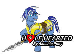 Size: 2876x2085 | Tagged: safe, artist:sword-of-akasha, oc, oc only, oc:blueberry frost, earth pony, pony, fanfic:hole hearted, earth pony oc, fanfic art, female, high res, royal guard, simple background, solo, spear, weapon, white background