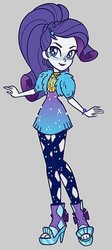 Size: 316x707 | Tagged: safe, alternate version, artist:kora kosicka, rarity, equestria girls, g4, my little pony equestria girls: better together, alternate clothes, boots, clothes, concept art, dress, feet, female, geode of shielding, high heel boots, high heels, lipstick, magical geodes, open-toed shoes, pantyhose, ponytail, shoes, solo