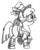 Size: 756x954 | Tagged: safe, artist:fimflamfilosophy, oc, oc only, oc:master engineer chet, earth pony, pony, buck legacy, black and white, card art, clothes, coat, female, goggles, grayscale, hat, mare, monochrome, ponytail, solo, steampunk, top hat