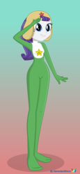 Size: 5000x10859 | Tagged: safe, artist:keronianniroro, rarity, equestria girls, g4, absurd resolution, bodysuit, clothes, cosplay, costume, female, hat, keroro, keroro gunsou, looking at you, salute, signature, vector