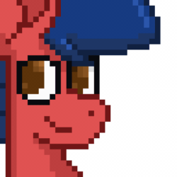 Size: 512x512 | Tagged: safe, artist:thebadbadger, oc, oc only, oc:phire demon, pony, animated, bust, gif, pixel art, solo