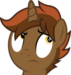 Size: 4000x4230 | Tagged: safe, artist:ragerer, oc, oc only, oc:shadowheart, pony, unicorn, absurd resolution, bust, eyeroll, frown, male, ponymotes, simple background, solo, stallion, transparent background