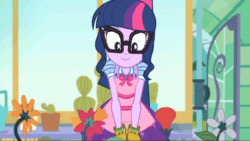 Size: 720x405 | Tagged: safe, screencap, sci-twi, twilight sparkle, equestria girls, equestria girls series, g4, my little shop of horrors, animated, cute, female, geode of telekinesis, magical geodes, plants, room to grow, twiabetes