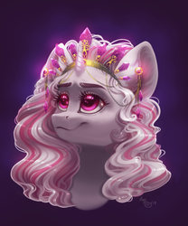 Size: 2500x3000 | Tagged: safe, artist:amishy, oc, oc only, pony, bust, crown, high res, jewelry, regalia, solo