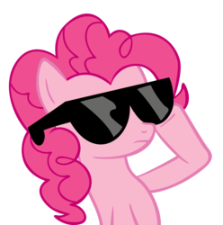 Size: 3368x3393 | Tagged: safe, artist:j-brony, pinkie pie, earth pony, pony, g4, female, high res, simple background, solo, sunglasses, transparent background, vector