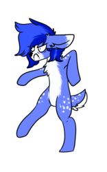 Size: 655x1050 | Tagged: artist needed, source needed, safe, oc, oc only, oc:foxtrot, deer pony, original species, angry, cel shading, meme, original character do not steal, shading, simple background, solo, standing, standing on one leg, standing up, transparent background