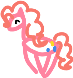 Size: 674x720 | Tagged: safe, artist:semental, derpibooru exclusive, pinkie pie, earth pony, pony, g4, 1000 hours in ms paint, eyes closed, female, majestic as fuck, minimalist, modern art, quality, simple background, solo, transparent background