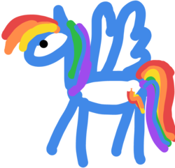 Size: 719x692 | Tagged: safe, artist:semental, derpibooru exclusive, rainbow dash, pegasus, pony, g4, 1000 hours in ms paint, female, majestic as fuck, mare, minimalist, modern art, quality, simple background, solo, transparent background, wings