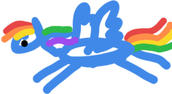 Size: 720x395 | Tagged: safe, artist:semental, derpibooru exclusive, rainbow dash, pegasus, pony, g4, 1000 hours in ms paint, female, flying, majestic as fuck, mare, minimalist, modern art, quality, simple background, solo, transparent background
