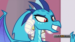 Size: 640x360 | Tagged: safe, edit, edited screencap, screencap, princess ember, spike, starlight glimmer, thorax, changedling, changeling, dragon, g4, triple threat, animated, brazzers, eyebrow wiggle, female, gif, imminent foalcon, imminent sex, implied foalcon, implied straight shota, king thorax, logo, male, meme, smug, this will end in snu snu, this will end in snu snu and/or death