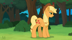 Size: 1920x1080 | Tagged: safe, artist:wildviolet-m, applejack, oc, oc:constance everheart, pony, g4, animated, apple, apple tree, boop, canon x oc, everjack, female, food, frame by frame, male, mare, no sound, shipping, stallion, straight, tree, webm