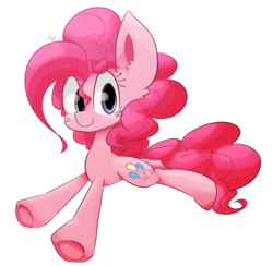 Size: 900x879 | Tagged: safe, artist:temmie-kun, pinkie pie, earth pony, pony, g4, beanbrows, cute, diapinkes, ear fluff, eyebrows, female, looking at you, mare, simple background, solo, transparent background