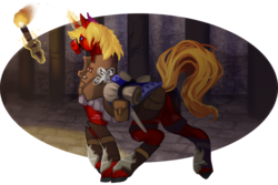 Size: 4146x2769 | Tagged: safe, artist:sitaart, oc, oc only, oc:steel prism, pony, unicorn, ponyfinder, adventure, butt, clothes, dungeons and dragons, explorer, explorer outfit, glowing horn, horn, magic, male, pen and paper rpg, plot, rpg, solo, stallion